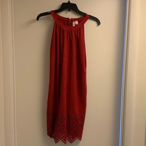 Worn 1x Red velvet-like dress